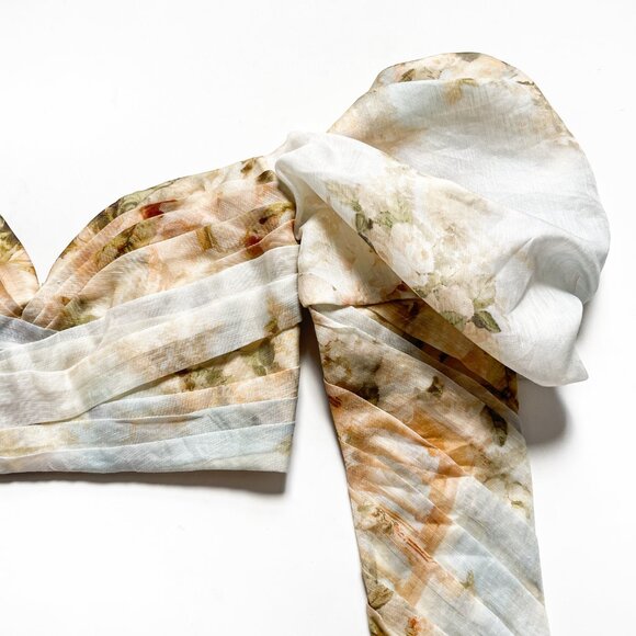 Zimmermann Luminosity Floral Draped Bodice Top Ivory Garden Floral Size AU 1 US - Picture 4 of 13